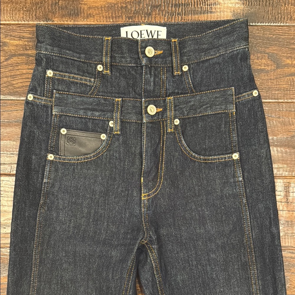 **SOLD** Loewe Wide-Leg Dark Denim Jeans